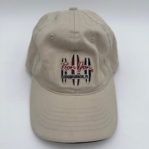 Ron Jon Surf Shop Cocoa Beach, FL Cap Adjustable Khaki Coastal Beach Sun Outdoor - Picture 1 of 7